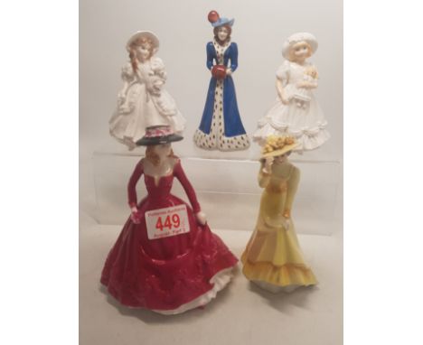 Royal Worcester Lady figures to include Les Petites Christina, Collectors Society Katie and Lucy together with two contiental