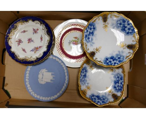 A Mixed Collection of ceramic to include Bernadaud & Co Tazza and Shallow Bowl in pattern 72642 together with Coalport, Minto