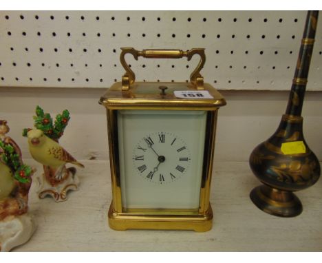 A brass carriage clock