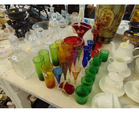 A qty of Ruby glass etc.