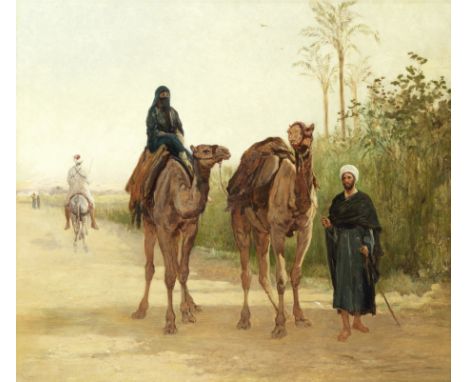 Heywood Hardy (British, 1842-1933)The travellers signed and dated 'Heywood Hardy. 1874' (lower left)oil on panel49.5 x 61cm (