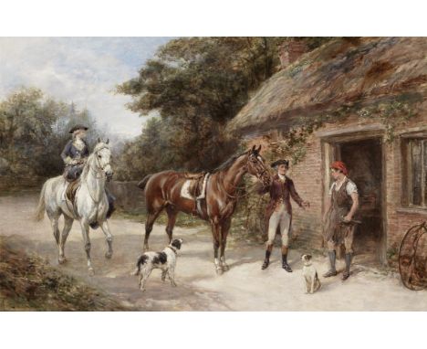Heywood Hardy (British, 1843-1933)A visit to the blacksmith signed 'Heywood Hardy.' (lower left)oil on canvas51 x 76.5cm (20 