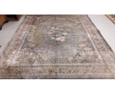 A FINE CHINESE PART SILK CARPET. Colourful floral field within a conforming border. 10ft (305cm)h x 8ft(244cm)w. (1)