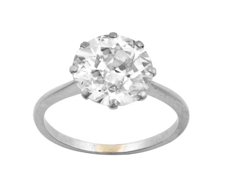 A Diamond Solitaire Ringthe round brilliant cut diamond in a white claw setting, to a tapered shoulder plain polished shank, 