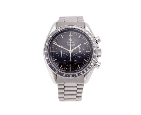Omega: A Stainless Steel Chronograph Wristwatch, signed Omega, Model: Speedmaster Professional Moon Watch, ref: 145022, 1976,
