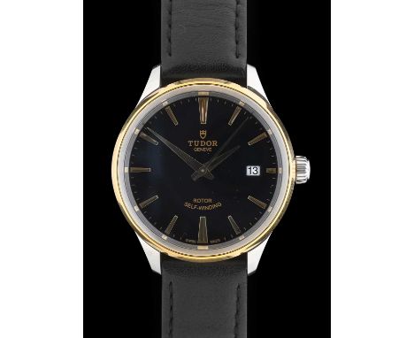 Tudor: A Steel and Gold Automatic Calendar Centre Seconds Wristwatch, signed Tudor, Geneve, ref: 12503, circa 2022, lever mov