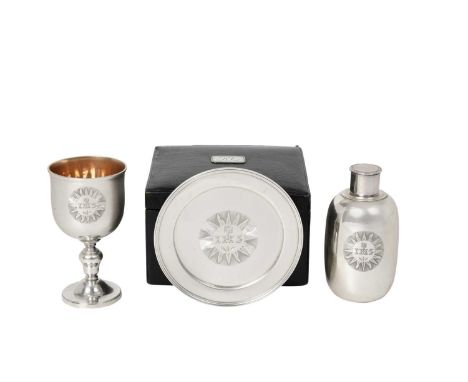 A Three-Piece George IV Silver Travelling Communion-Set,  by Rebecca Emes and Edward Barnard, London, 1823 each piece plain a