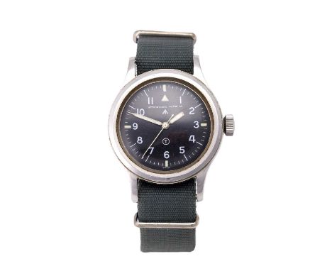 IWC: A Rare Royal Air Force Issue Pilot's Stainless Steel Centre Seconds Wristwatch, signed International Watch Co, model: Ma