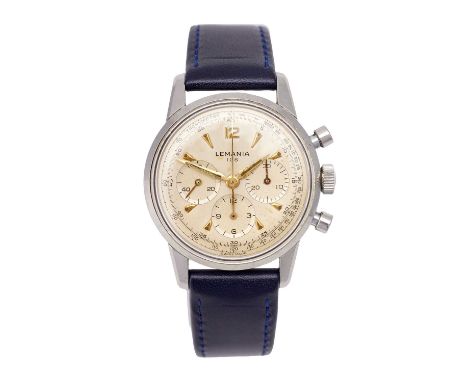 Lemania: A Stainless Steel Chronograph Wristwatch, signed Lemania, model: Chronograph 105, ref: 805-2, circa 1955, (calibre 1