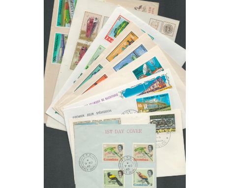 First Day Cover Collection. 10 FDCs with Interesting and Vintage Postmarks and Stamps. Covers From Italy, Budapest, East Afri