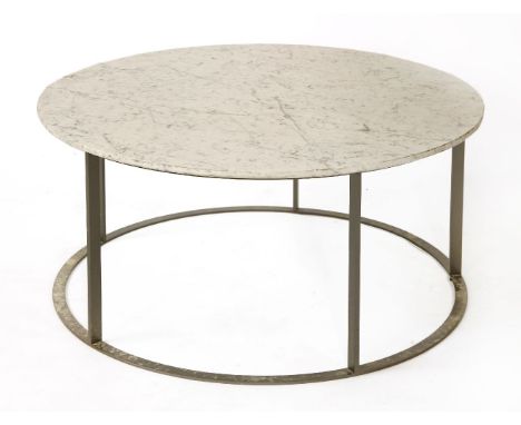 A marble coffee table, 90cm diameter, 40cm high* This lot will be sold with VAT on the hammer price