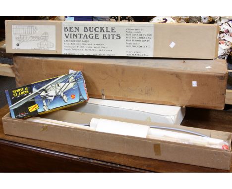 A quantity of model aeroplane and boat kits, to include a Bowman Models 'Sanduster', a Bowman Models 'Spatman', a Ben Buckle 
