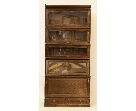 An early 20th century Globe Wernicke five section bookcase, 86 x 30 x 190 cm