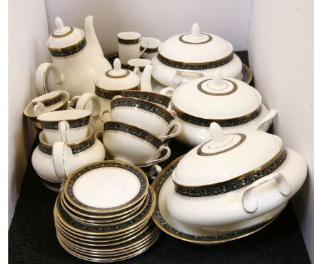 A quantity of Royal Doulton Coleridge pattern dinner service, to include tureens, coffee and teapots etc  * This lot will be 