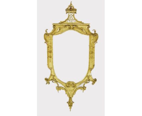 A Georgian gilt framed wall mirror, in the Chippendale manner, 72 x 149cm