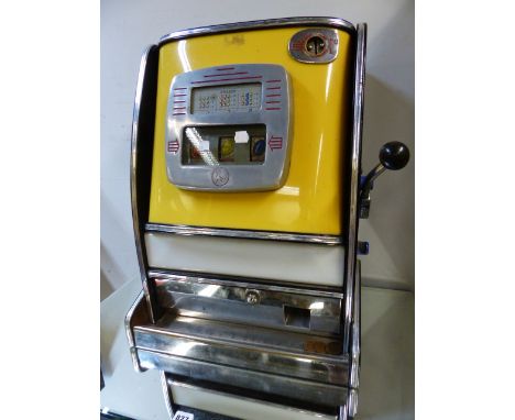 A VINTAGE PENNY SLOT ONE ARM  BANDIT.