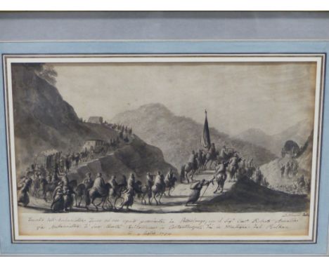 LUIGI MAYER (c.1755-1803). AN IMPORTANT GROUP OF 31 18TH CENTURY WATERCOLOUR, CHALK, PEN, INK AND WASH STUDIES BEING VIEWS IN