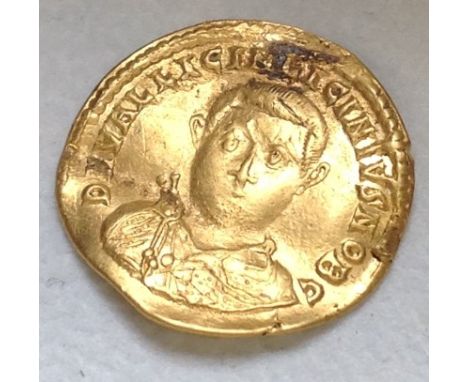 ROMAN COINS, LICINIUS II (CAESAR, AD 317-324), GOLD AUREUS, 5.3G. MINT OF NICOMEDIA, AD 321/2. D N VAL LICIN LININIVS NOB C, 