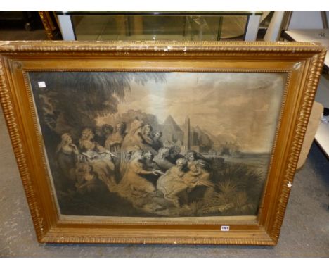 AN ANTIQUE FOLIO PRINT AFTER J.K.SHERWIN.   THE FINDING OF MOSES.   58 x 78cms.