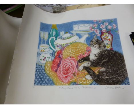 SHEILA HORTON.   BRITISH 20th/21st.C.  ARR.   ANTICIPATION OF A CELEBRATION, SIGNED ARTIST'S PROOF COLOUR PRINT, UNMOUNTED AN
