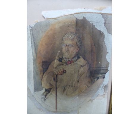 19th.C.ENGLISH SCHOOL AN OVAL PORTRAIT OF A GENTLEMAN REPUTEDLY MR. TRIPP, WATERCOLOUR 18 x 15cms TOGETHER WITH A PASTEL OF A