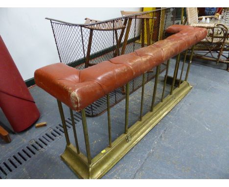 A SMALL CLUB FENDER TOGETHER WITH A VICTORIAN NURSERY FIREGUARD.  (2)