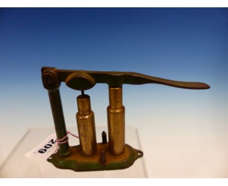 A 16G RE LOADING TOOL, CAPPER/ DE CAPPER TOGETHER WITH A VINTAGE SPLIT CANE FISHING ROD