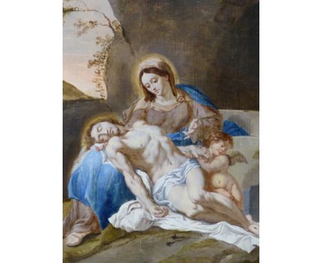 OLD MASTER SCHOOL.   THE PIEATA, OIL ON CRADLED PANEL.   31 x 25cms.
