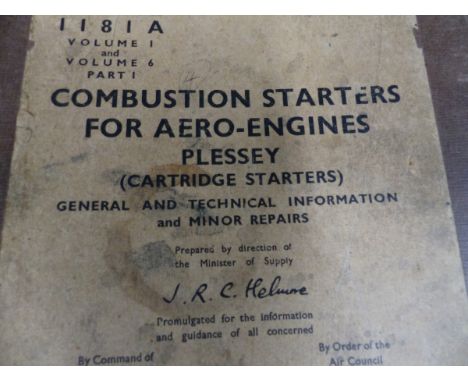 A LARGE COLLECTION OF VINTAGE MILITARY AND CIVILIAN AIRCRAFT SERVICE LOGS AND MAINTENANCE MANUALS, MAINLY HELICOPTERS, INCLUD