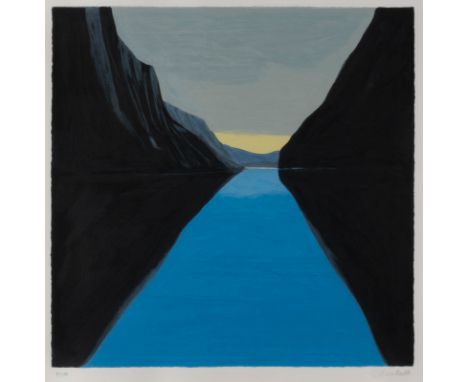 SIGRID NIENSTEDT1962 KrebeckOHNE TITEL (LANDSCHAFT XI) Farbserigraphie auf Velin. DM 49,5 x 49,5 cm, BM 60 x 60 cm (R. 77 x 7