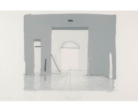 BEN WILLIKENS1939 Leipzig'RÄUME 2' (1999) Farbserigraphie auf Bütten. BM 70 x 99 cm (R. 97,5 x 127,5 cm). Untenstehend im Ste