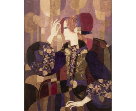 GIANMARIA CIFERRI1925 ItalienDONNA VALERIA (1978) Öl auf Holz. 102 x 80 cm (R. 128 x 107 cm). Oben links signiert und datiert