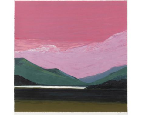 SIGRID NIENSTEDT1962 KrebeckOHNE TITEL (LANDSCHAFT II) Farbserigraphie auf Velin. DM 49,5 x 49,5 cm, BM 60 x 60 cm (R. 77 x 7