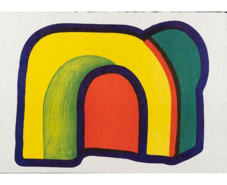 HOWARD HODGKIN1932 London - 2017 ebendaCOMPOSITION WITH RED (1971) Farblithografie auf Japon nacré. BM 53 x 75 cm (R. 69 x 10