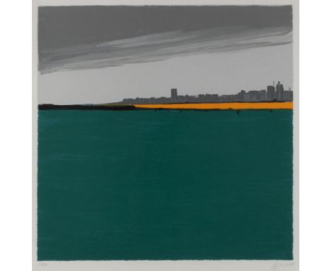 SIGRID NIENSTEDT1962 KrebeckOHNE TITEL (LANDSCHAFT III) Farbserigraphie auf Velin. DM 49,5 x 49,5 cm, BM 60 x 60 cm (R. 77 x 