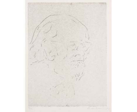 GOTTHARD GRAUBNER1930 Erlbach - 2013 NeussPORTRAIT DES OSWALD PETERSEN (1992) Radierung auf BFK Rives. DM 29 x 21,5 cm, BM 50