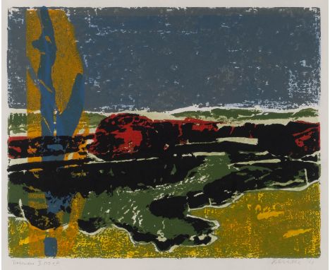 HANS-JÖRG HOLUBITSCHKA1960 Selters - 2016 Düsseldorf'TRASIMENO' (1993) Linolschnitt auf Papier. DM 40 x 49,5 cm (R. 62,5 x 82
