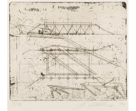STEFAN WEWERKA1928 Magdeburg - 2014 BerlinOHNE TITEL (1994) Radierung auf Karton. DM 42,5 x 50,5 cm (R. 64 x 84 cm). Unten re