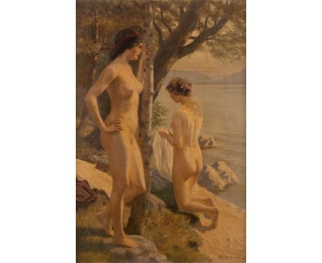 CARL ZOPF1858 Neuruppin - 1944 München'EIN SCHWÜLER SOMMERTAG' (1923) Öl auf Malkarton. 70 x 47 cm (R. 80 x 57,5 cm). Unten r