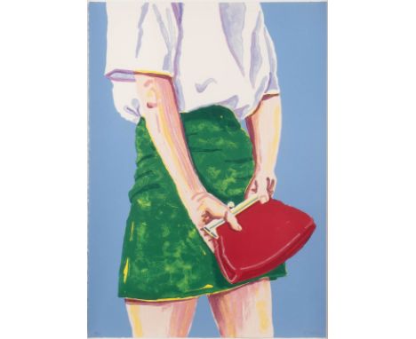 CORNELIUS VÖLKER1965 KronachHANDTASCHENTRAGEN II Farblithografie auf Bütten. BM 75 x 55 cm (R. 87,5 x 67 cm). Unten rechts ha