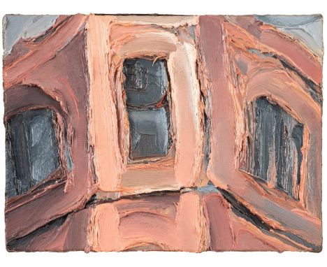 THOMAS PRAUTSCH1965 Frankfurt am Main, lebt und arbeitet in MünsterPAAR ARBEITEN (FASSADEN) Jew. Öl auf Nessel. 18 x 24 cm (R