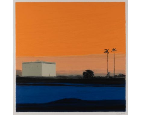 SIGRID NIENSTEDT1962 KrebeckOHNE TITEL (LANDSCHAFT VI) Farbserigraphie auf Velin. DM 49 x 49 cm (R. 74 x 73,5 cm). Unten rech