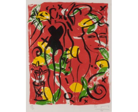STEFAN SZCZESNY1951 MünchenEVA III (1996) Farbserigrafie auf Karton. DM 51 x 40 cm (R. 83 x 70 cm). Unten rechts handsigniert