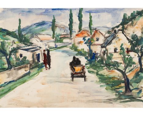 ALBERT HENNING1907 Leipzig - 1998 ZwickauMEDITERRANES DORF (1961) Aquarell auf leichtem Karton. BM 27,5 x 39,5 cm (R. 50 x 60