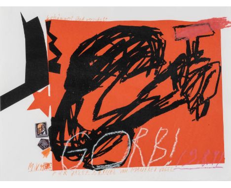 MANFRED VOGEL1946 Bottrop - 2008 Sóller/MallorcaPAAR ARBEITEN ('OHNE TITEL' UND 'GORBI') Farbkreide und Graphitstift auf Papi