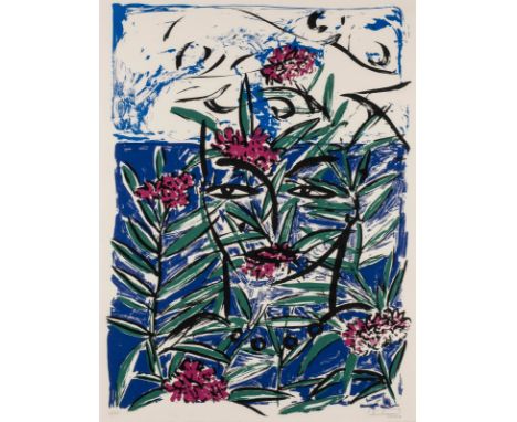 STEFAN SZCZESNY1951 MünchenPAAR ARBEITEN 'OLEANDER' UND 'BERGDORF' (AUS: 'MALLORCA-SUITE', 2000) Jew. Farbserigrafie auf Bütt