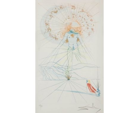 SALVADOR DALÍ1904 Figueres, Girona - 1989 ebenda'DER BRÄUTIGAM HÜPFT ÜBER DIE BERGE' (1971) Aus: 'Das hohe Lied des Salomon' 
