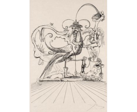 SALVADOR DALÍ1904 Figueres, Girona - 1989 ebenda BLATT AUS 'LES SONGES DROLATIQUES DE PANTAGRUEL' (1973) Lithografie auf Japa