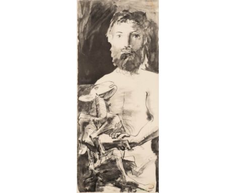 PABLO PICASSO (NACH)1881 Málaga - 1973 MouginsETUDE POUR HOMME LE MOUTON (1966) Lithografie auf Velin. BM 96,5 x 41,5 cm (R. 