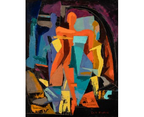 ION FLOREN1948 in IsraelOHNE TITEL (FIGURENGRUPPE) Öl auf Platte. 49 x 39 cm (R. 55,5 x 45,5 cm). Unten rechts signiert 'Ion 